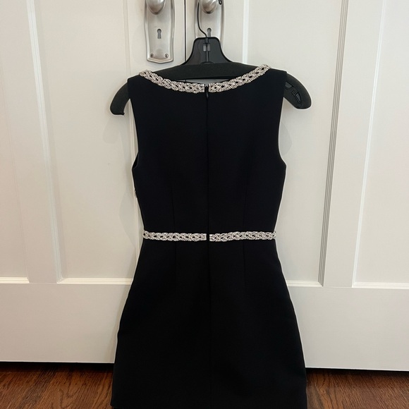 Self-Portrait Black Mini Bodycon Dress with Slit and Ruched Details - Picture 6 of 10